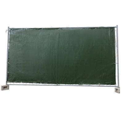 Grüne Bauzaunplane 160g/m² PE 1,76x3,41m Sichtschutz