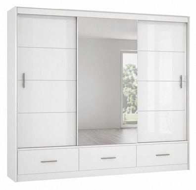 Kleiderschrank VISTA 250, Spiegel, Schwebetürenschrank, Schlafzimmer, Modern