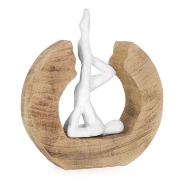 Moritz Skulptur Yoga Schulterstand 17,5 x 5 x 20 cm Holzdeko Wohnzimmer aus Holz