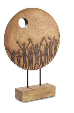 Skulptur Hoffnung 55x39x9cm Holzdeko Modern Wohnzimmer