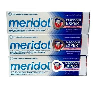 3x Meridol Parodont Expert Zahnpasta NEUE FORMEL (3x75 ml)