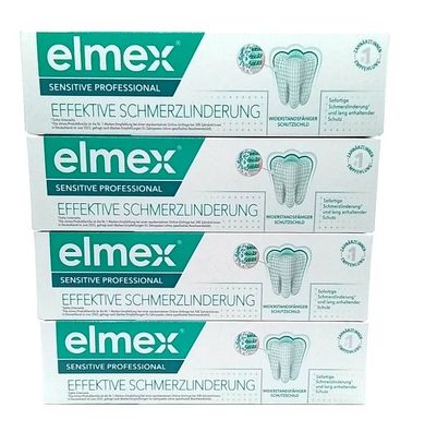 4x elmex Sensitive Professional Zahnpasta, sofortige Schmerzlinderung