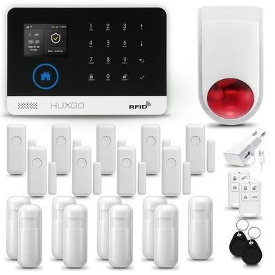 Alarmanlage fürs Haus Set mit Sirene, 9x Bewegungssensor, 9x Fensteralarm HXA003 2G