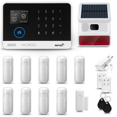 Alarm System mit Funk Alarmsirene HXA003 4G, 9x Bewegungssensor, Smart Home Security