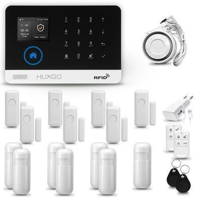 Alarmanlage fürs Haus Set mit Sirene, 9x Bewegungssensor, 9x Fensteralarm HXA003 2G