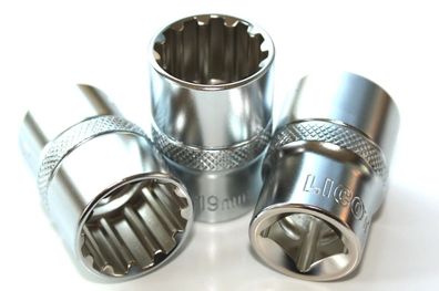 1/2 Zoll Stecknuss Cr-V 16mm Spline/Multi-Lock