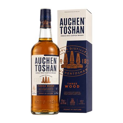 Auchentoshan Three Wood Single Malt Scotch Whisky im Geschenkeset, 43% Vol. 0,7 l