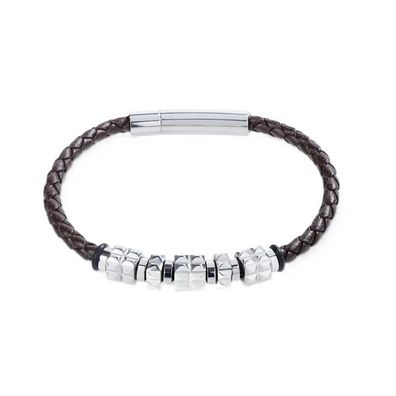 Armband - Edelstahl Leder - Geometry Spinell