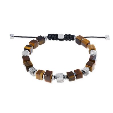 Armband - Edelstahl - Cubes Tigerauge