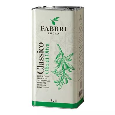 Fabbri Lucca Olivenöl 5 Liter raffiniertes natives Ölivenöl aus Italien Toskana