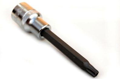 1/2 Zoll Innensechskant Steckschlüssel T70 mit Stirnloch, 100mm aus S2 Stahl