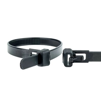 100 wiederlösbare Kabelbinder 100x7,6mm schwarz UV-stabilisiert