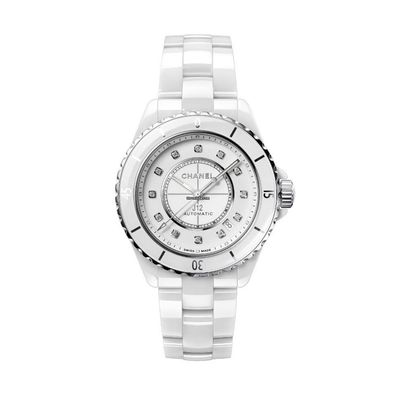 Chanel – Mann – H5705 – J12, weiße Keramik, 38 mm, automatische Diamantmarkierungen,