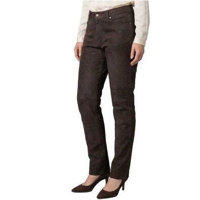MADDOX - Damen Lederhose Lammnubuk braun