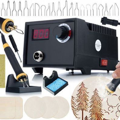 Rosfix Pyrographie-Station RBB60W – 60W Display Set mit 20 Spitzen