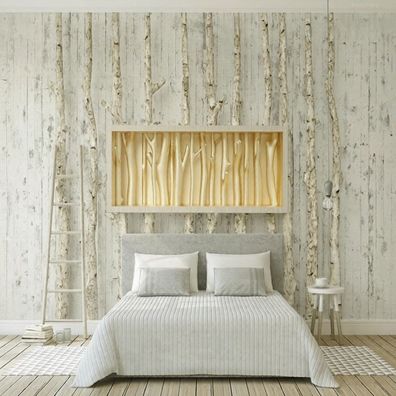 3D Fototapete Goldener Baum Holzoptik Relief Wandbild XXL Vlies 10894
