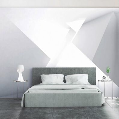 3D Fototapete Abstrakt Grau Weiß Modernes Design Wandbild XXL 10903