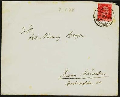 D-REICH 1926 Nr 391 BRIEF EF X18F4DA