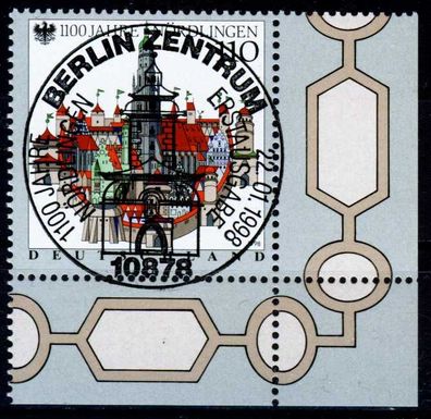 BRD 1998 Nr 1965 ZENTR-ESST ECKE-URE X231292