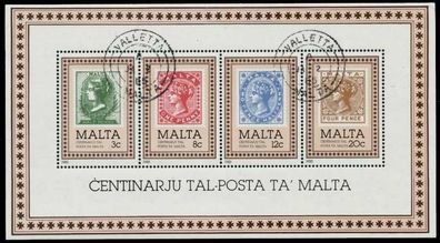 MALTA Block 8 zentrisch gestempelt X7BD632