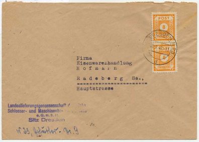 SBZ Ostsachsen Nr 59a BRIEF MEF X7E65FE