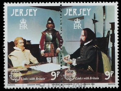 JERSEY 1980 Nr 219 + 220 gestempelt WAAGR PAAR X599EB2