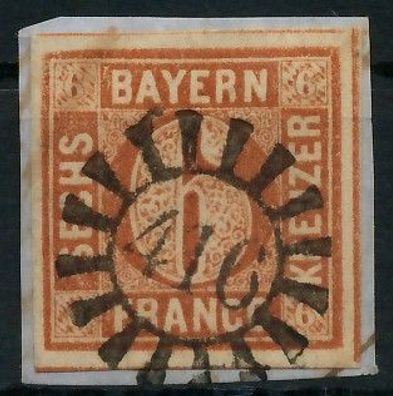 BAYERN Mühlradstempel AUF Nr 4II gMR 416 ZENTR- X6D3F86