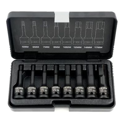 Schlagschrauber Nuss Set 3/8 Zoll Ribe 8-teilig aus Cr-Mo Stahl