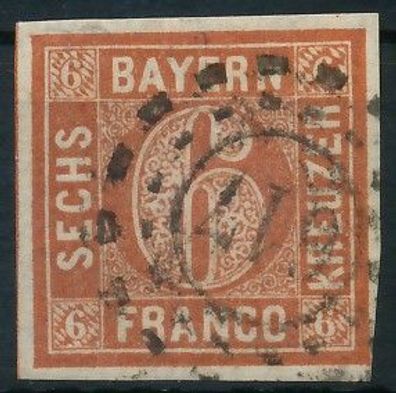 BAYERN Mühlradstempel AUF Nr 4II oMR 617 ZENTR- X71963E