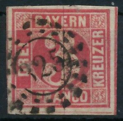 BAYERN Mühlradstempel AUF Nr 9 oMR 325 zentrisch gestempelt X7196C2