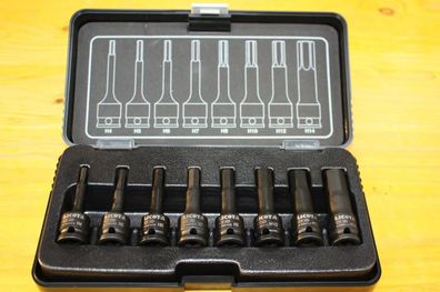 Innensechskant Nuss Set 3/8" H4-H14 Cr-Mo 8-tlg