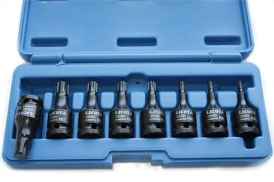 8-teiliges Schlagschrauber Nuss Set Cr-Mo, 1/2 Zoll – Robuste Ribe Nüsse