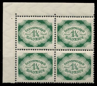 BAYERN Dienstmarken Nr 57 postfrisch Viererblock ECKE-U X8206A6