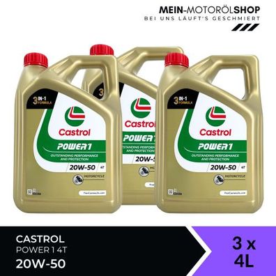 Castrol Power 1 4T 20W-50 3x4 Liter