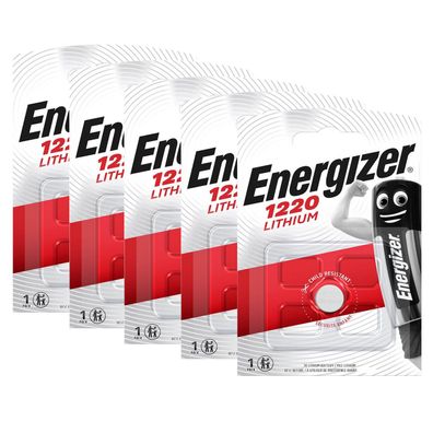5x Energizer Knopfzelle Lithium CR 1220 DL CR1220 3V Batterien 1er Blister