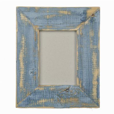 Landhaus Bilderrahmen Alt-Holz Hellblau Sky 7 cm