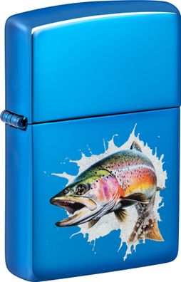 Zippo Feuerzeug Jumping Fish High Polish Blue
