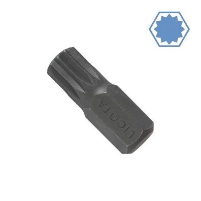 M12 Spline Bit Vielzahn 10mm Hex, S2 Stahl, 30mm