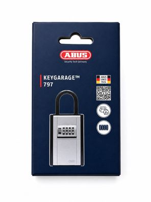 ABUS KeyGarage 797 Schlüsselsafe mit Bügel, Schwarz/Silber