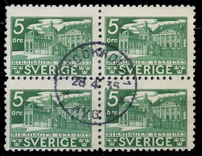 Schweden 1935 Nr 221B zentrisch gestempelt Viererblock XA6659A