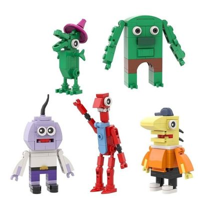 Lächelnder Freund Cartoon Tier Bausteine Spielzeug Kind Puzzle Figuren 5 Stéck