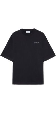 Off White T Shirt mit Tattoo Arrow Stickerei Schwarz Herren
