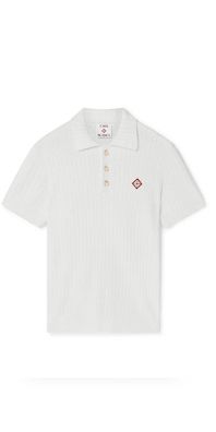 Casa Blanca Boucle Polo Shirt Herren weiß