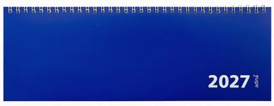 2027 ADINA Tischquerkalender 1W/1S blau Kartondeckel 30x10cm