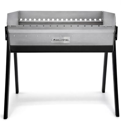 Profi Mangal Altan 90 Edelstahl 3mm Schaschlikgrill mit Aschekasten