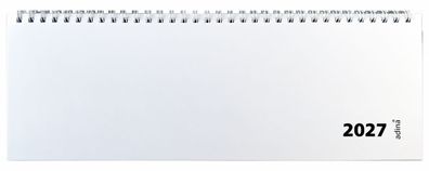 2027 ADINA Tischquerkalender 1W/1S weiss Kartondeckel 30x10cm