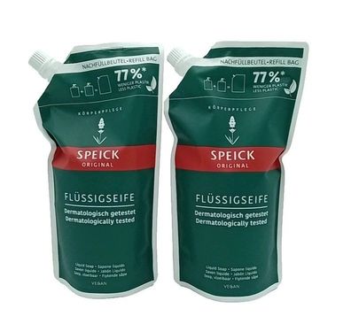 2x SPEICK Original Flüssigseife Nachfüllbeutel 600 ML