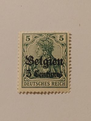 Besetzte Gebiete - Belgien 5 Centimes auf 5 Pf. Germania