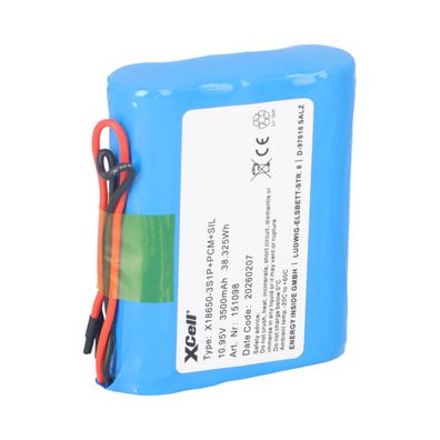 XCell Li-Ion Akkupack 11,1V 3500mAh 3S1P – 18650 mit Litzen