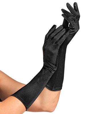 Satin Handschuhe schwarz
